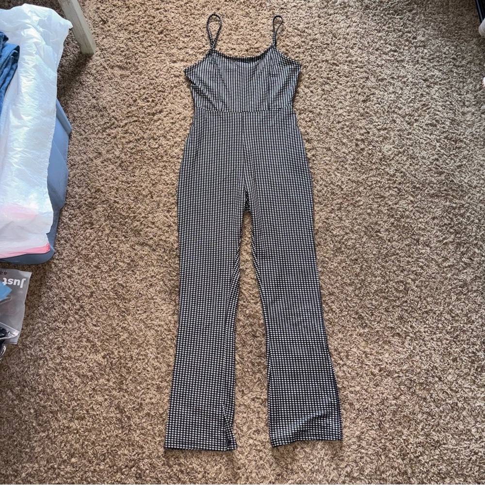 Urban Outfitters | Black & White Gingham Jumpsuit